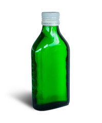 Green bottle of medicine
