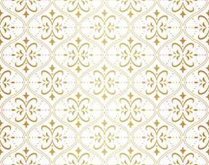 Vector Floral Ornamental Seamless Pattern. Geometric Flower Stylish Texture. Abstract Retro Tile Texture.