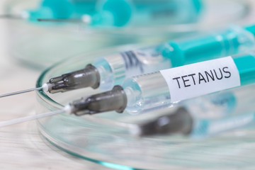 tetanus vaccination syringe background