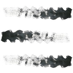 black brush stroke on white background