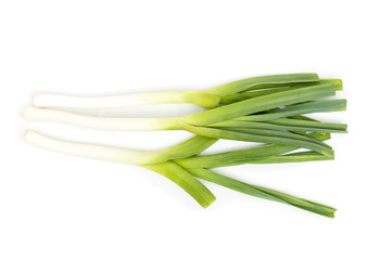 Green onion, spring onion, scallion isolated on white background.