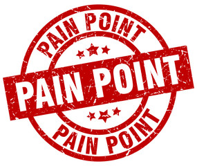 pain point round red grunge stamp