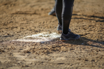 Player standing on base.