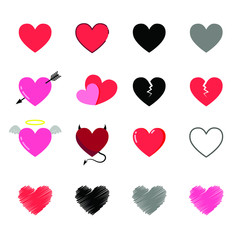 Clip art hearts set