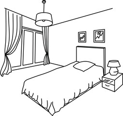 The interior of the room in the style of the line. Vector