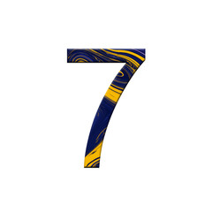 Number 7 illustration . Creative synthwave cyberpunk elements. Isolated on background.