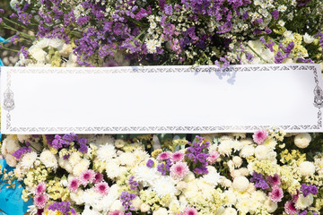 Funeral wreath with space.