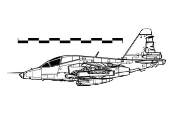 Sukhoi Su-25 Frogfoot. Outline drawing