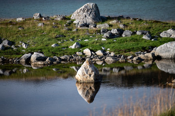 rocks on the lake