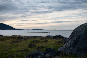 landscape with mountains and clouds