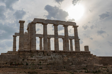 Fototapeta premium Greek temple marble orange ground