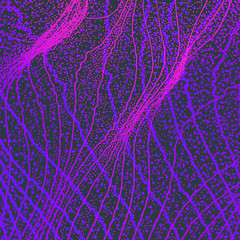 Wave background. Ripple grid. Abstract vector illustration. 3d technology style. Illustration with dots.