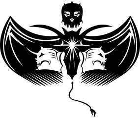 vector image of winged demon