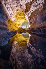 The secret of the Cueva de los verdes at Lanzarote, Canary islands