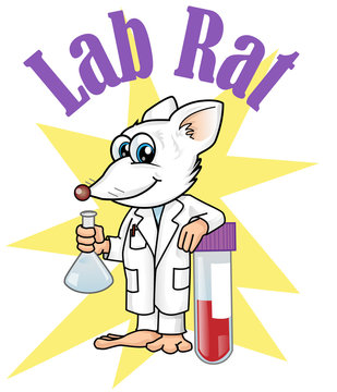 rat lab character cartoon. vetcor illustration