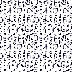 Vector seamless pattern with letters of the alphabet. Backgrounds, textiles and wrapping paper.