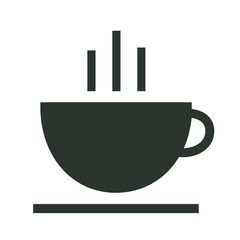 Coffee and tea cup logotype. Icon vector logo template. Isolated illustration on white background.