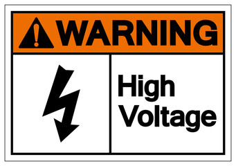 Warning High Voltage Symbol Sign ,Vector Illustration, Isolate On White Background Label. EPS10