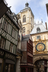 Fototapeta na wymiar Big clock of Rouen, Normandy, France