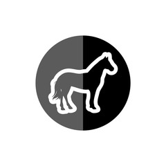 Horse silhouette icon or logo, farm animal button