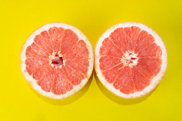 Grapefruit on colorful background