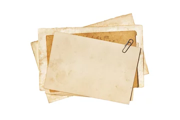 Meubelstickers Lege oude vergeelde papieren mockup voor vintage foto& 39 s of ansichtkaarten © viktoriya89