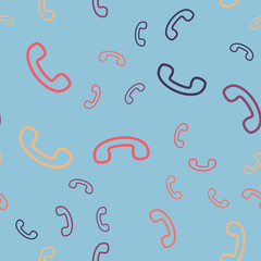 seamless pattern vector retro telephone handset .