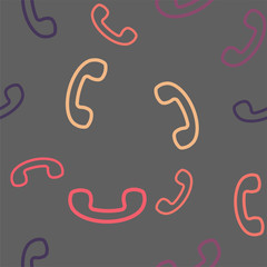 seamless pattern vector retro telephone handset .