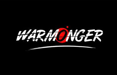 Obraz premium warmonger word text logo icon with red circle design