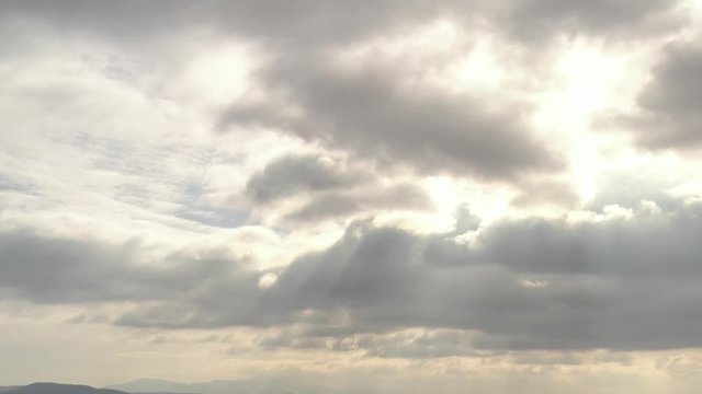 Rays of sun and dramatic sky 4K aerial video