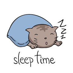 Sleeping cat illustration