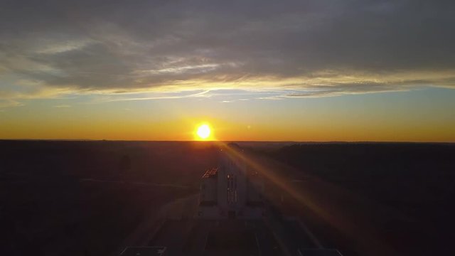 Fast ascend, Radio Kootwijk in the Netherlands during sunset.