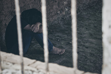 Young girls were detained and tortured in the concept of women in the trafficking of people, the...