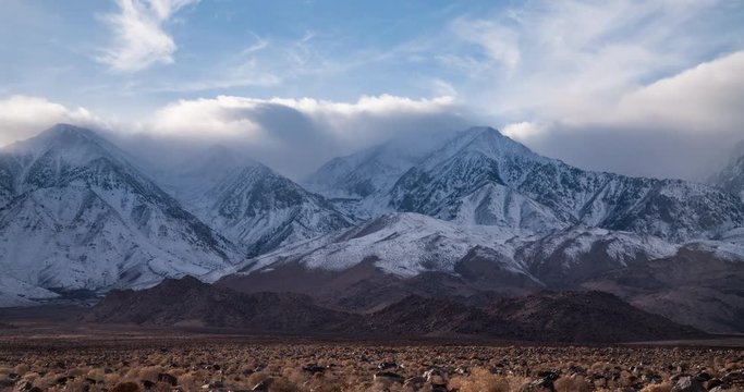Time Lapse of the clouds above the Sierra Nevada mountains in California.