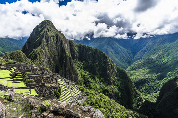 Green terraces of Machu Picchu