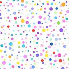 Multicolored circles on a white background.       