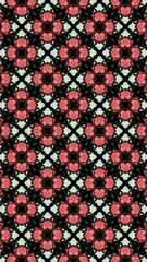 Ornate geometric pattern and abstract multicolored background