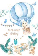 Watercolor isolated cute watercolor Bunny clipart. Nursery rabbit illustration. Baby poster. Trendy pink cartoon animal. Birthday invite card, Greeting and Celebration postcard. Beauty clip art