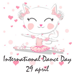 International Dance Day. April 29. Design template, or greeting card