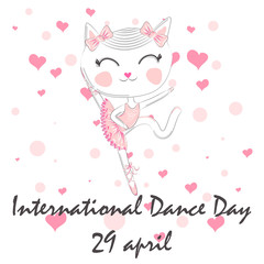 International Dance Day. April 29. Design template, or greeting card