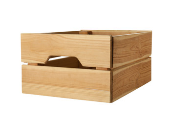 Wooden crate on white background. Shipping container