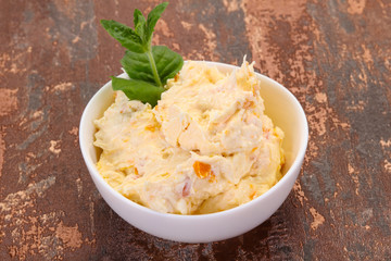 Curd with dry apricot