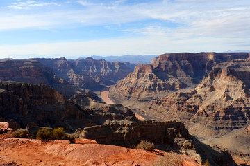 Fototapeta premium The Grand Canyon, carved by the Colorado River in Arizona, United States. Grand Canyon National Park, Grand Canyon West, amazing view of the nature, breathtaking landscape.