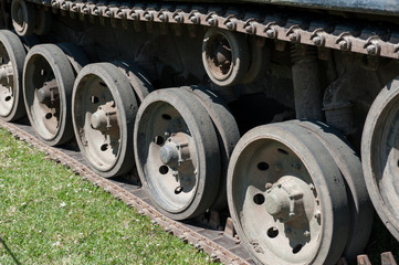 Obraz na płótnie Canvas tank tracks close up