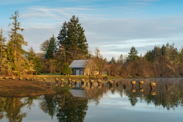 Obraz premium Old Bridge Across Puget Sound