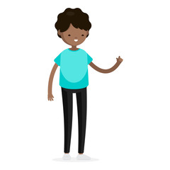 Young Latino Kid Boy Man Character in Casual Cloth Isolated Set