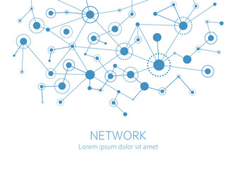 Network vector illustration. Connected lines 