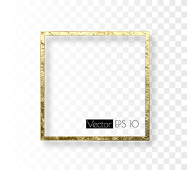 Abstract gold frame. Vector border 