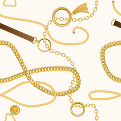 Seamless vintage pattern with chains