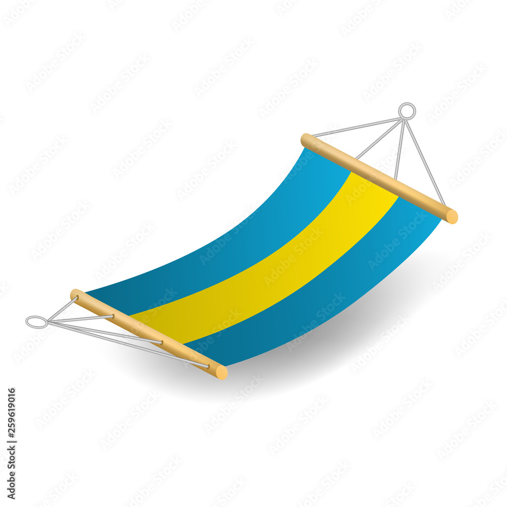 Poster beach hammock icon. realistic illustration of beach hammock vector icon for web design isolated on w